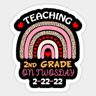 teaching 2nd grade on twosday 2222022 Sticker